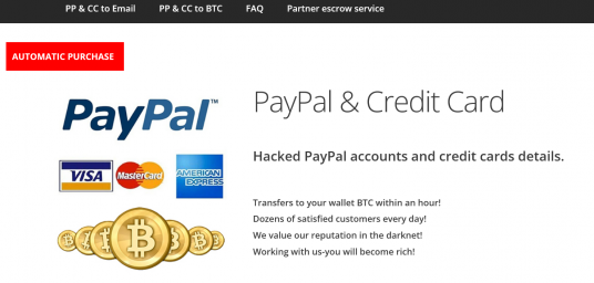 Credit Card
Dumps / PayPal transfer BTC Credit Card Dumps / PayPal transfer BTC